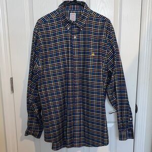 Brooks Brothers Men's Multicolor Plaid Shirt 100% Supima cotton non-iron